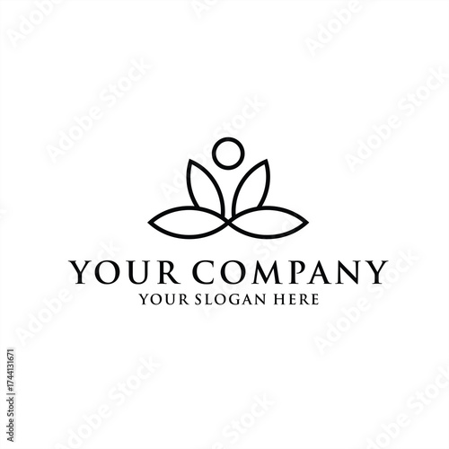 Feminine logo illustration for Spa, Energetic, Wellness, yoga, Cosmetics