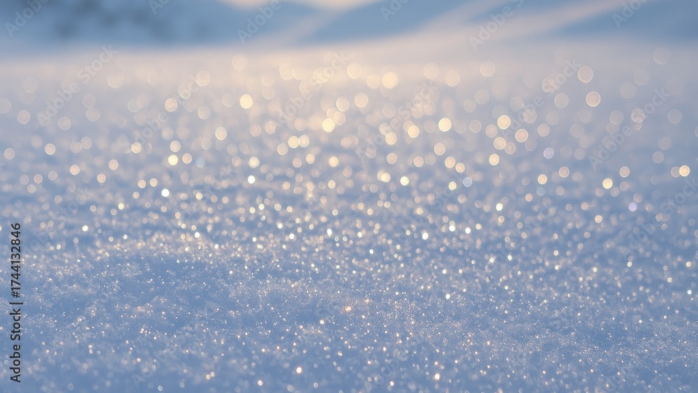 Obraz premium Sparkling snow under soft light.