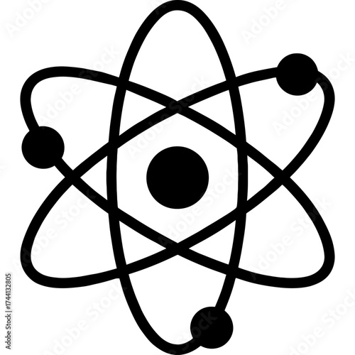 Atom structure outline icon vector