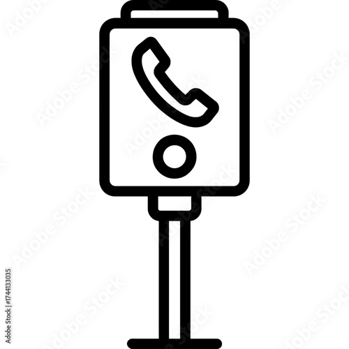 Emergency call box outline icon vector