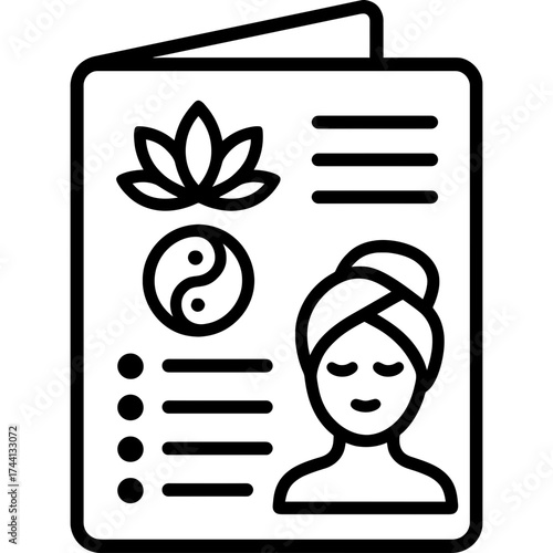 Spa services menu outline icon vector