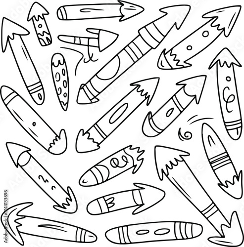 Sketch Style Comic Arrows, Bursts, and Speech Balloons