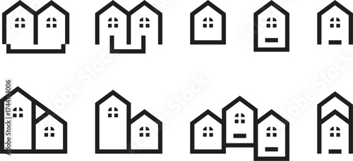 Urban architecture, residential family house in flat style - cute vector illustration