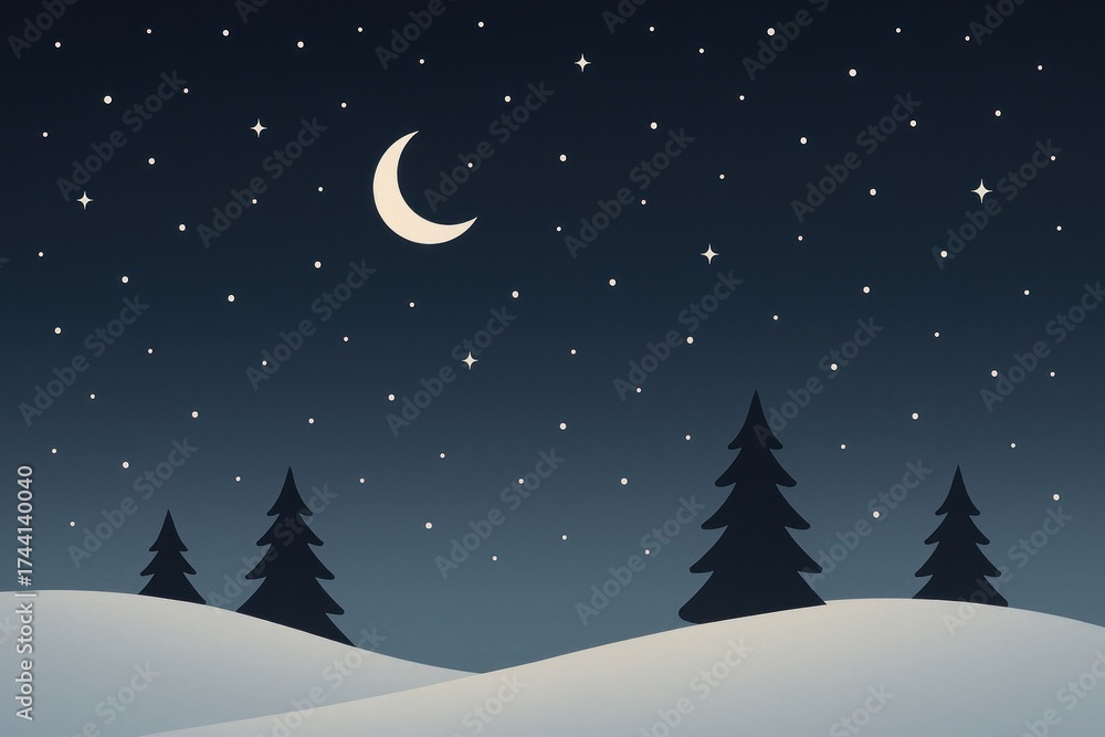 Naklejka premium Serene night sky illustration.