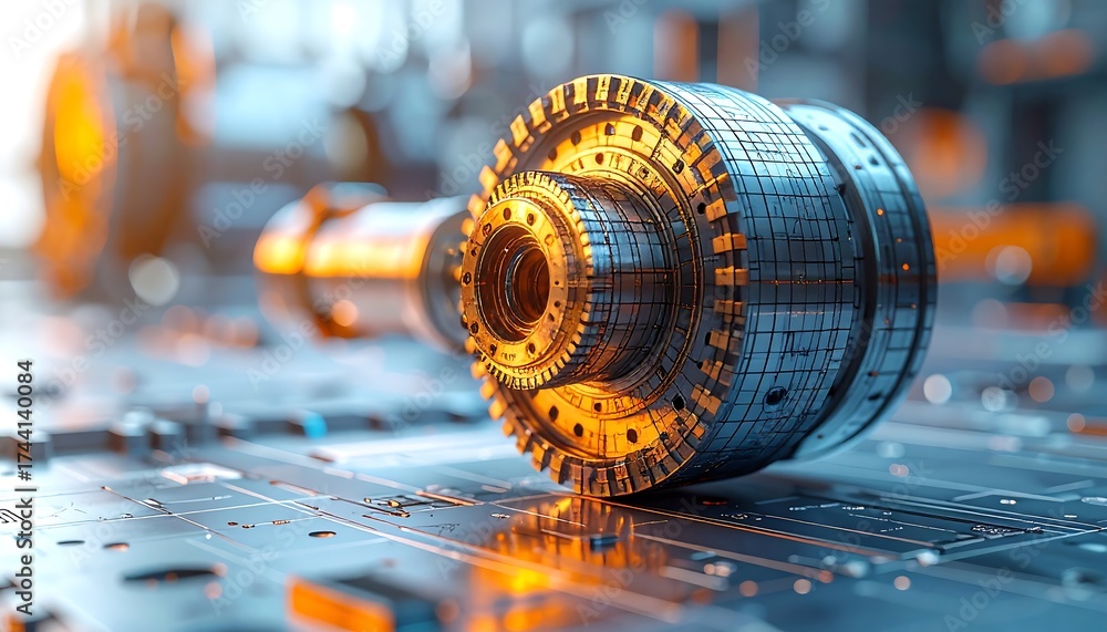 Obraz premium Detailed view of a complex mechanical component.