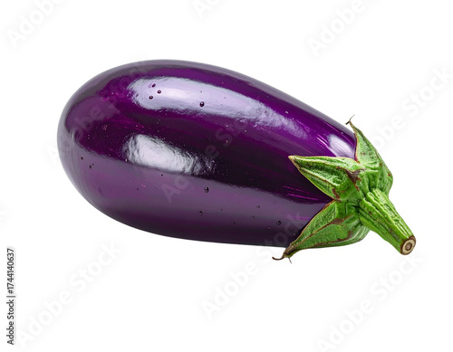 Fresh Eggplant with Stem – Market-Ready Vegetable PNG background 