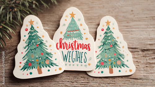Christmas Themed Die-Cut Sticker Set: Fir Tree, Santa, and Gifts