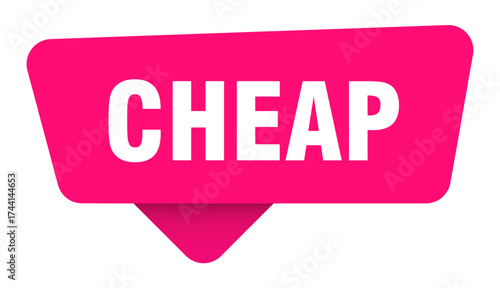 cheap magenta sticker isolated on transpatent background. cheap sign