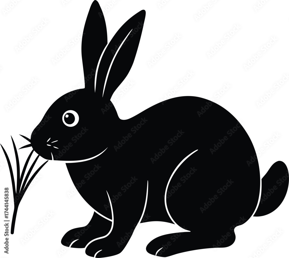 Obraz premium Cute cartoon vector illustration of a happy Easter bunny or baby rabbit with fun ears