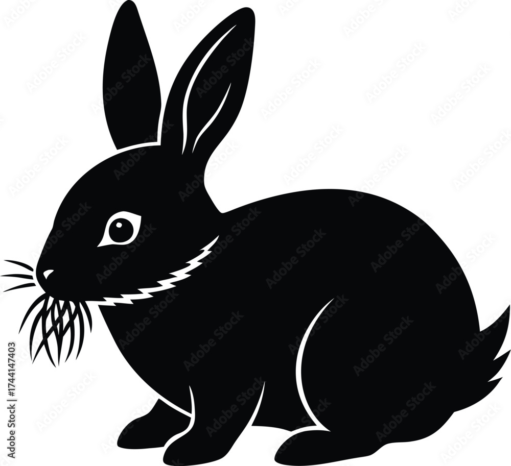 Obraz premium Pink vector illustration of a cute cartoon rabbit or bunny for Easter and spring holiday design