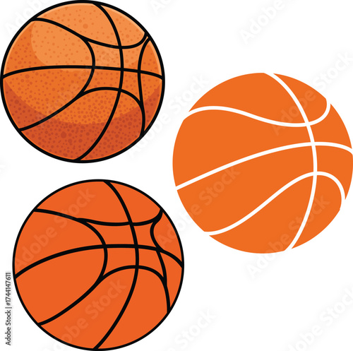 Basketball sport hoops Element Collection vector and illustration white color background