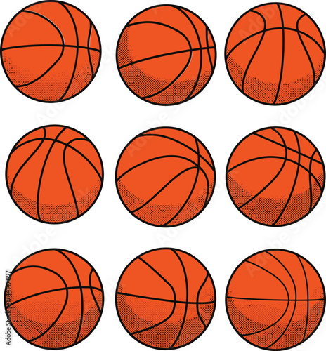 Basketball sport hoops Element Collection vector and illustration white color background