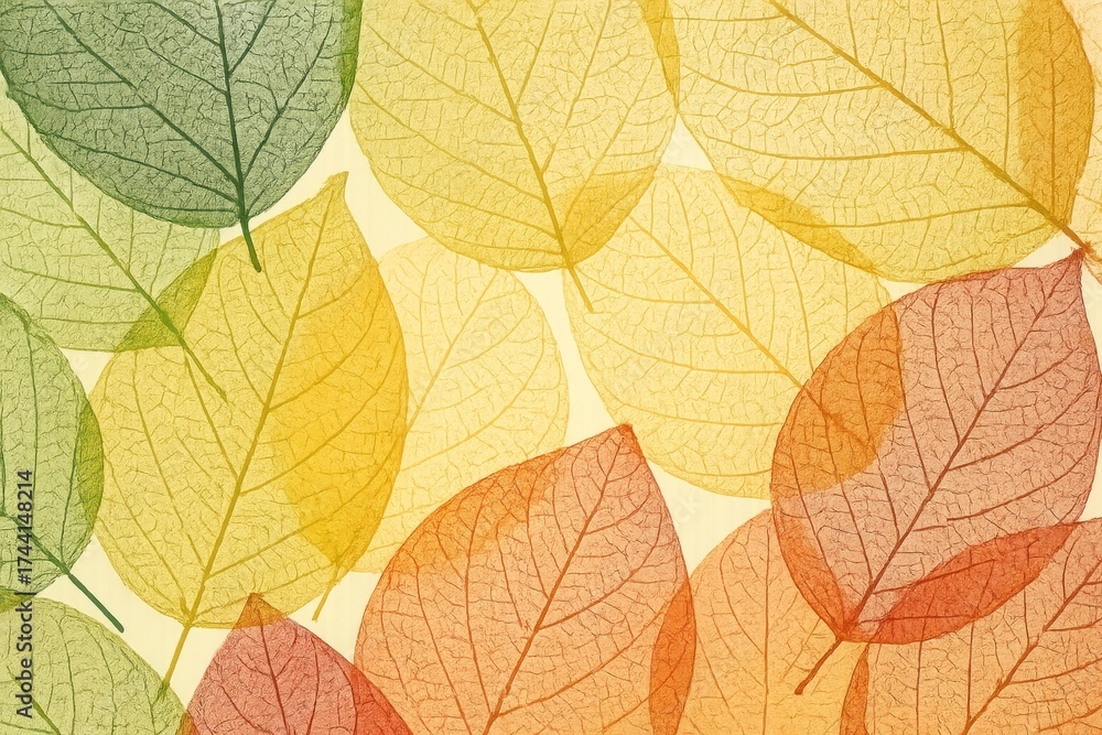 Obraz premium Colorful leaves pattern wallpaper.
