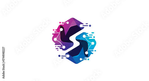 Abstract technology logo design vector design