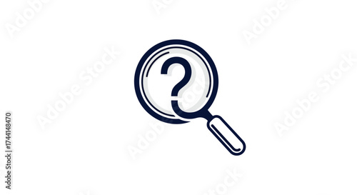 Magnifying glass with question mark for searching concept vector design