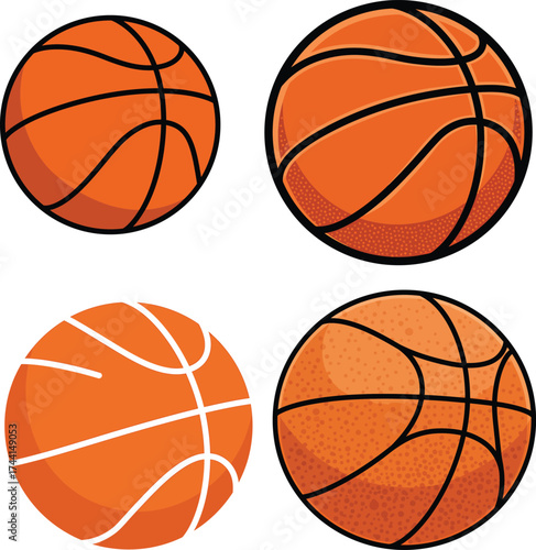 Basketball sport hoops Element Collection vector and illustration white color background