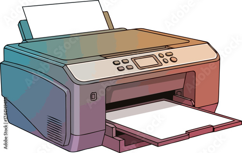 workspace essential transforming digital content into physical documents instantly, isolated on transparent background