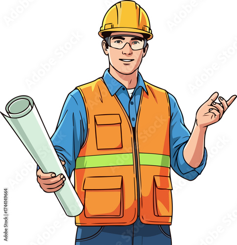 architectural visionary guiding new projects with expert planning and professional execution, isolated on transparent background