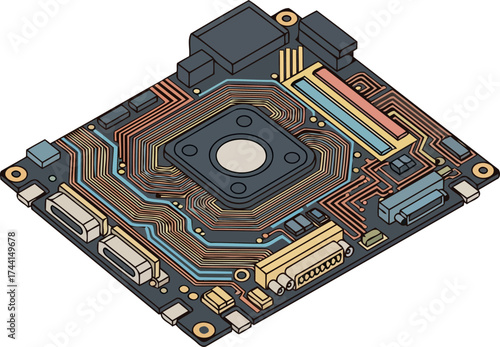 blueprint of progress interconnected circuits powering the future of digital innovation, isolated on transparent background