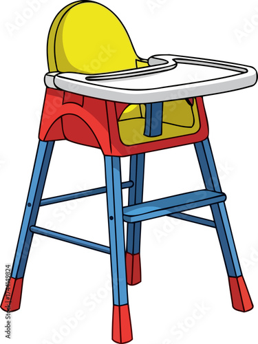 childhoods happy seat vibrant design for secure and engaging mealtime fun, isolated on transparent background