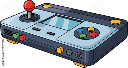 classic arcade fun reborn handheld gaming console brings timeless joy anywhere, isolated on transparent background