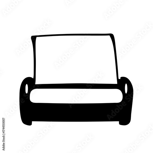 Vector art of silhouette of a cozy sofa, representing comfort, relaxation, home decor, and the essence of modern living space