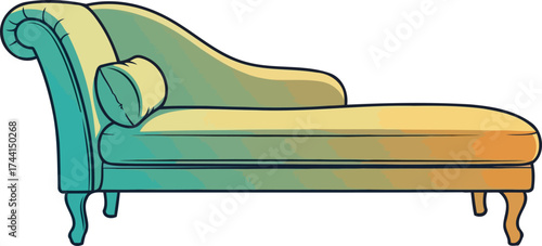 elegant comfort a timeless chaise lounging chair invites serene relaxation, isolated on transparent background