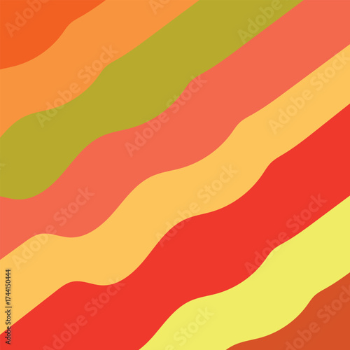 Abstract wavy stripes vector art in warm earthy tones scalable illustration