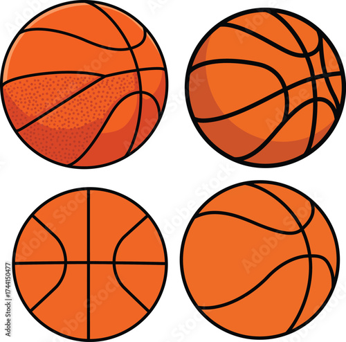 Basketball sport hoops Element Collection vector and illustration white color background
