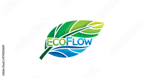 Eco flow logo for eco friendly company branding vector design