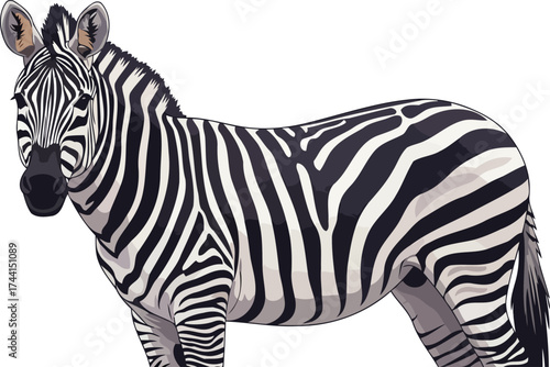 natures monochrome masterpiece a regal zebras striking pattern defines untamed beauty, isolated on transparent background