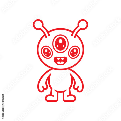 Alien cartoon mascot