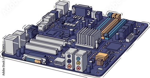 the digital brain unveiling the core of modern computing innovation, isolated on transparent background