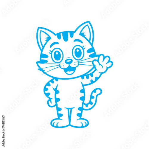 Cute cat waving