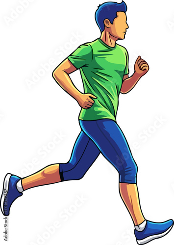 vibrant runner embracing the rhythm of active life and personal wellness journey, isolated on transparent background