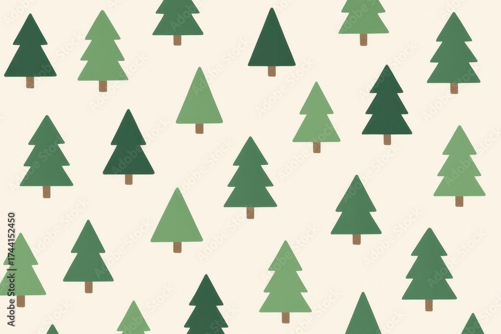 Obraz premium Seamless evergreen tree pattern.