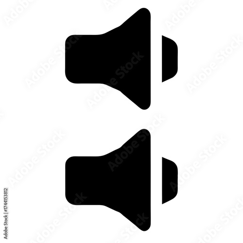 Vector art of mute icon, indicating silence, audio off, or disabled sound for user interface and multimedia applications