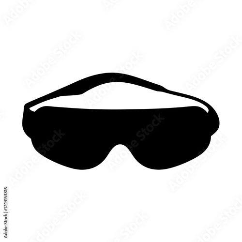 Vector art of black silhouette of sleep mask for relaxation and rest, eye protection, and travel accessory for restful sleep