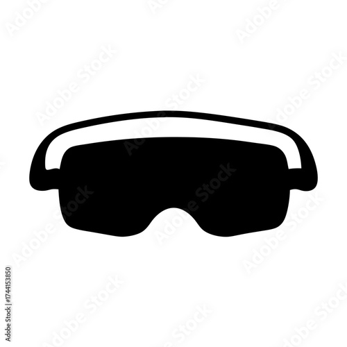 Vector art of black silhouette of sleep mask for improved sleep quality, light blocking, and relaxation during travel or at home