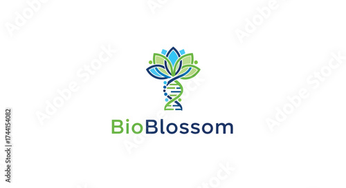 Bio blossom logo, a symbol of nature and science vector design
