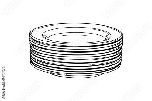 Stacked plates illustration