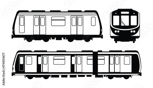 Subway train blueprint views