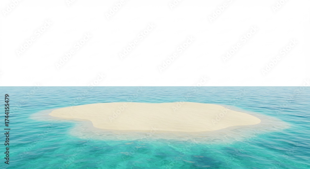 Obraz premium Ile tropicale sable blanc eau turquoise lumineuse. AI Generated