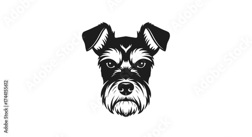 Miniature Schnauzer Dog Head Tribal Tattoo Design Keywords: schnauzer, dog, head, miniature, pet