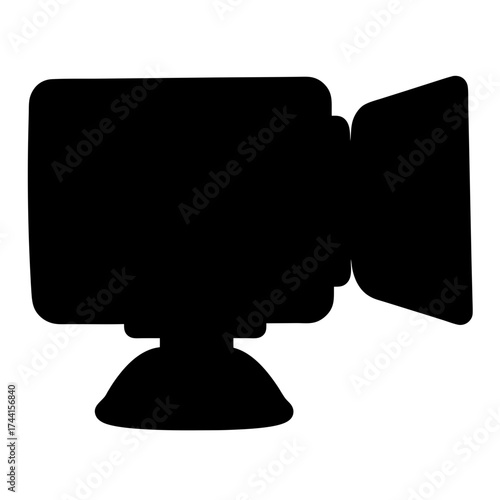 Vector art of silhouette of a classic film camera, a symbol of filmmaking, storytelling, and the art of visual expression