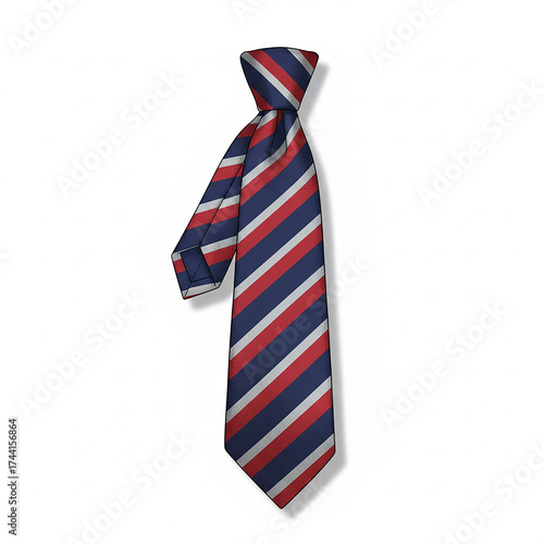 Red White and Blue Striped Necktie