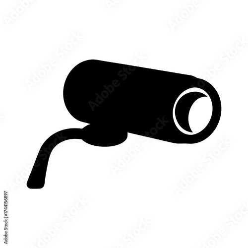 Vector art of silhouette of a surveillance camera, a symbol of security, monitoring, and the technology of observation