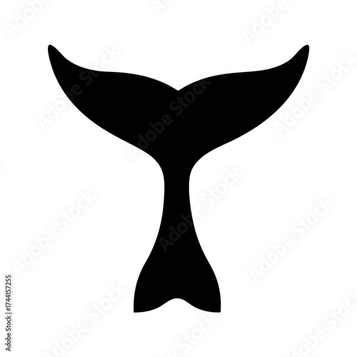 Vector art of silhouette of a majestic whale tail, a symbol of marine life and ocean conservation, perfect for minimalist designs