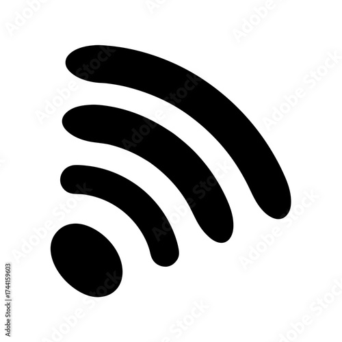 Vector art of wireless signal icon symbol of wifi connection, internet access, and network connectivity for modern devices