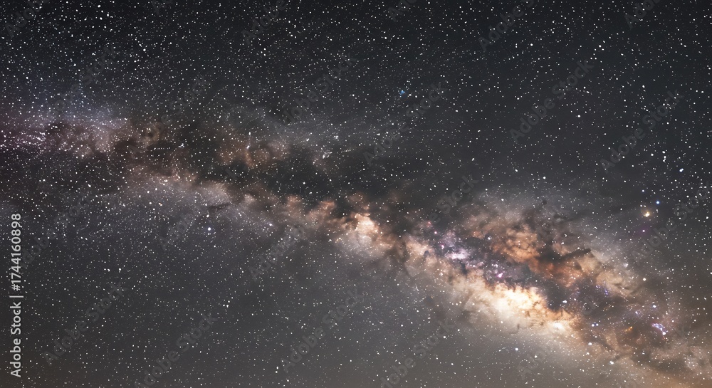 Obraz premium Voie lactee nocturne etoile filante ciel profond. AI Generated